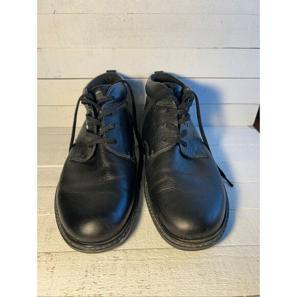 ECCO Black Leather Gore-Tex Lace-Up Shoes Men’s 9 Comfort Waterproof - Picture 1 of 11